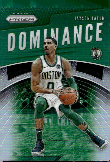 2019-20 Panini Prizm #13 Jayson Tatum Dominance Green