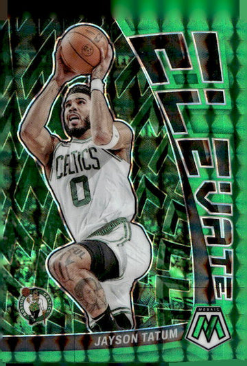 2022-23 Panini Mosaic #1 Jayson Tatum Elevate Mosaic Green