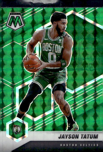 2020-21 Panini Mosaic #107 Jayson Tatum Mosaic Green