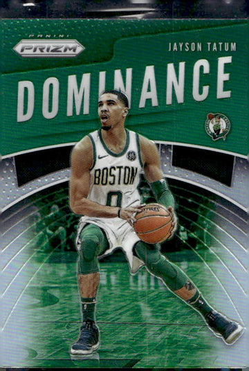 2019-20 Panini Prizm #13 Jayson Tatum Dominance Green