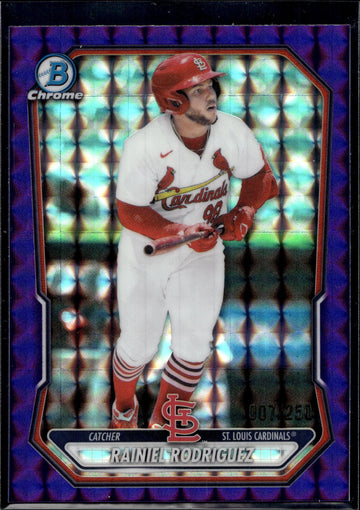 2026 Bowman #BCP-54 Rainiel Rodriguez Chrome Prospects Purple Refractor #/250