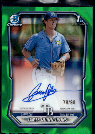 2026 Bowman #CPA-JQU James Quinn-Irons Chrome Prospect Auto Green Lava /99 1st