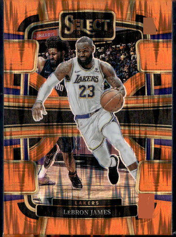 2023-24 Panini Select #66 LeBron James Orange Flash Prizms