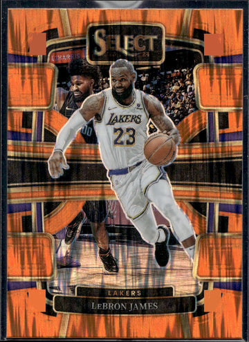 2023-24 Panini Select #66 LeBron James Orange Flash Prizms