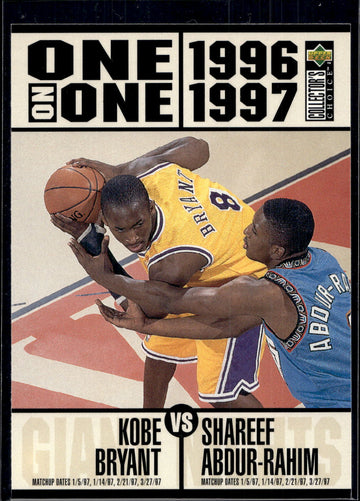 1996-97 Collector's Choice #6 Kobe Bryant Allen Iverson One on One 5x7
