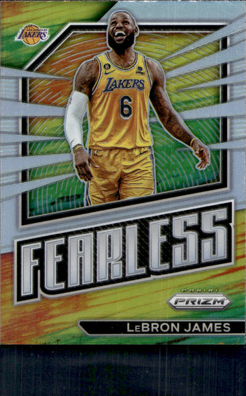 2022-23 Panini Prizm #18 LeBron James Fearless Prizms Silver