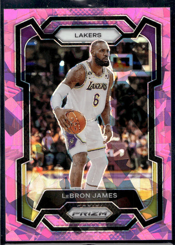 2023-24 Panini Prizm #63 LeBron James Prizms Pink Ice