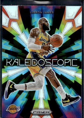 2023-24 Panini Prizm #2 LeBron James Kaleidoscopic Prizms Blue Wave