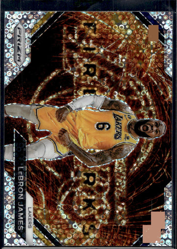2023-24 Panini Prizm #3 LeBron James Fireworks Prizms Fast Break