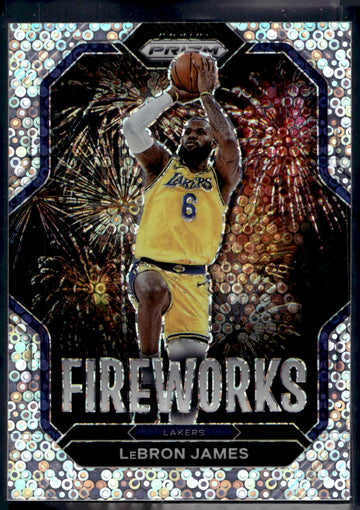 2022-23 Panini Prizm #10 LeBron James Fireworks Prizms Fast Break
