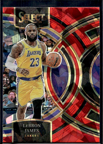 2023-24 Panini Select #135 LeBron James Red Cracked Ice Prizms