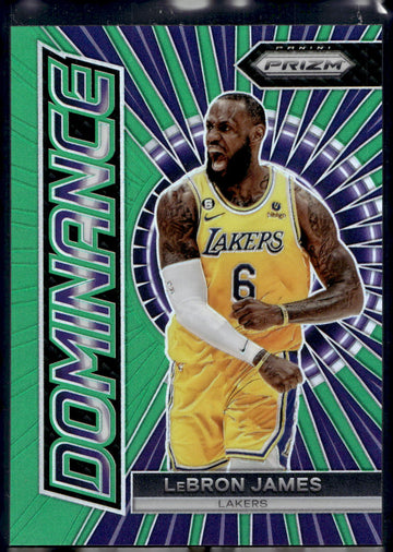 2023-24 Panini Prizm #3 LeBron James Dominance Prizms Green