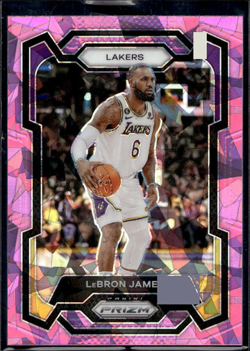 2023-24 Panini Prizm #63 LeBron James Prizms Pink Ice
