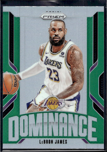 2024-25 Panini Prizm #14 LeBron James Dominance Prizms Green