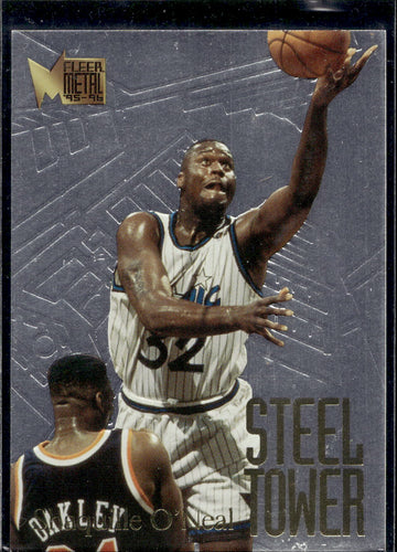 1995-96 Metal #7 Shaquille O'Neal Steel Tower