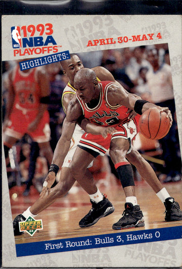 1993-94 Upper Deck #180 First Round: Bulls 3, Hawks 0 Michael Jordan