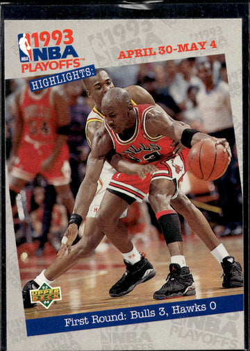 1993-94 Upper Deck #180 First Round: Bulls 3, Hawks 0 Michael Jordan