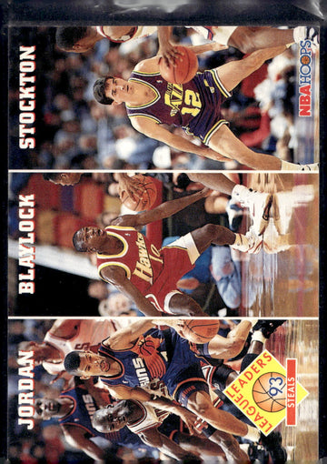 1993-94 Hoops #289 Steals (Michael Jordan / Mookie Blaylock / John Stockton) LL