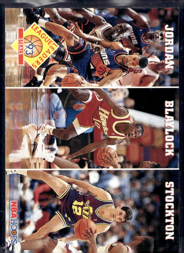 1993-94 Hoops #289 Steals (Michael Jordan / Mookie Blaylock / John Stockton) LL