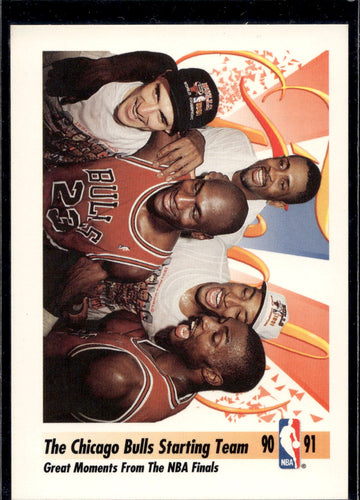 1991-92 SkyBox #337 The Chicago Bulls Starting Team