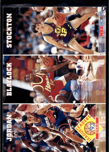 1993-94 Hoops #289 Steals (Michael Jordan / Mookie Blaylock / John Stockton) LL