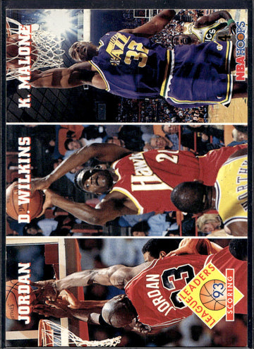 1993-94 Hoops #283 Scoring (Michael Jordan / Dominique Wilkins / Karl Malone) LL