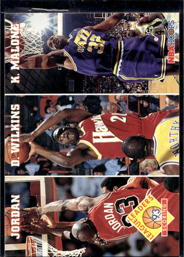 1993-94 Hoops #283 Scoring (Michael Jordan / Dominique Wilkins / Karl Malone)