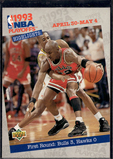 1993-94 Upper Deck #180 First Round: Bulls 3, Hawks 0 Michael Jordan