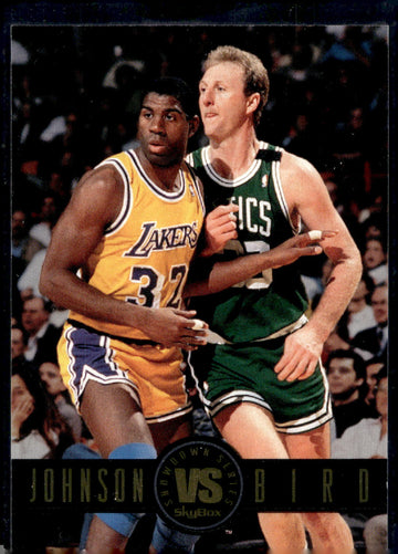 1993-94 SkyBox Premium #SS12 Magic Johnson / Larry Bird Showdown Series