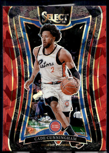 2024-25 Panini Select #301 Cade Cunningham Red Cracked Ice Prizm