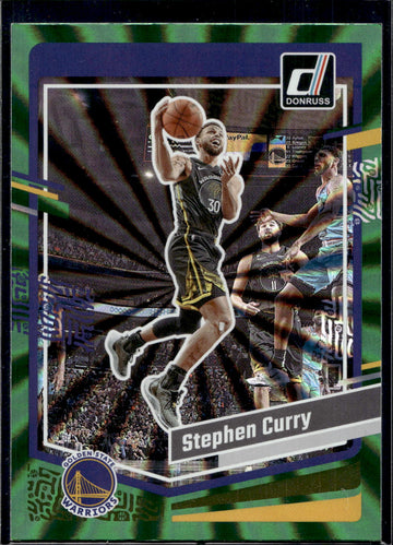 2023-24 Donruss #65 Stephen Curry Green Laser Holo