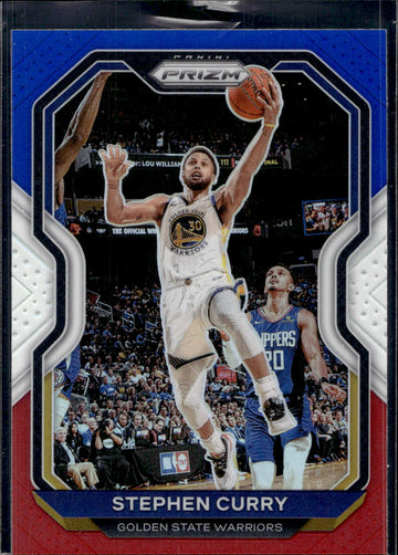 2020-21 Panini Prizm #159 Stephen Curry Red, White and Blue Prizms