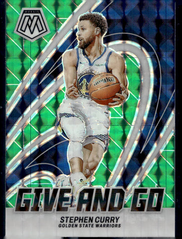 2023-24 Panini Mosaic #1 Stephen Curry Give and Go Mosaic Green
