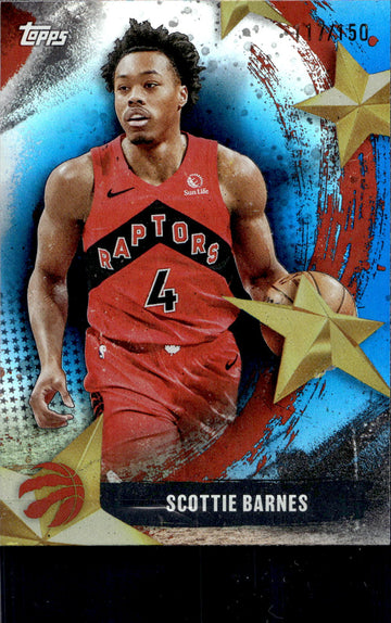 2025-26 Topps #SA-28 Scottie Barnes Stars of the NBA Blue Rainbow #/150