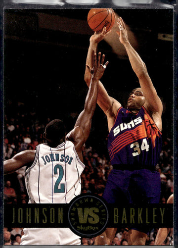 1993-94 SkyBox Premium #SS8 Larry Johnson / Charles Barkley Showdown Series