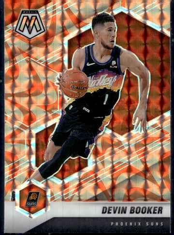 2020-21 Panini Mosaic #33 Devin Booker Mosaic Reactive Orange