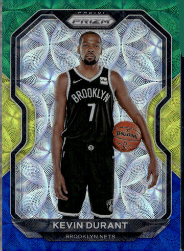 2020-21 Panini Prizm #81 Kevin Durant Choice Blue, Yellow and Green Prizms