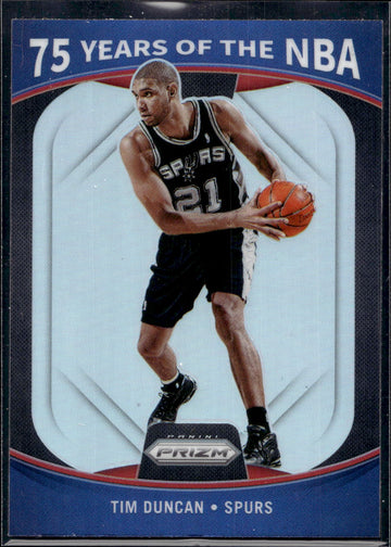 2021-22 Donruss Optic #12 Tim Duncan 75 Years of the NBA (Panini Prizm)