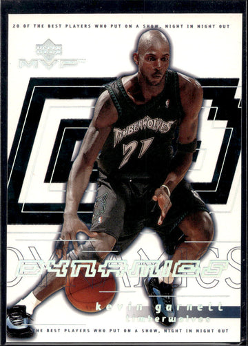 2000-01 Upper Deck MVP #D16 Kevin Garnett Dynamics