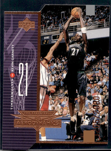 1998-99 Upper Deck #A7 Kevin Garnett Aerodynamics Tier 1 (Quantum Bronze) #/2000