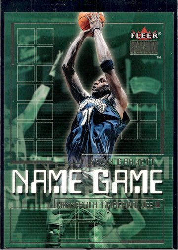 2000-01 Fleer Premium #15 NG Kevin Garnett Name Game