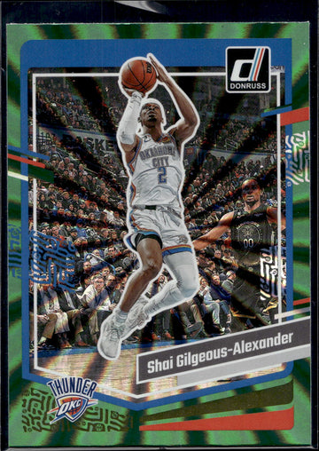 2023-24 Donruss #40 Shai Gilgeous-Alexander Green Laser Holo