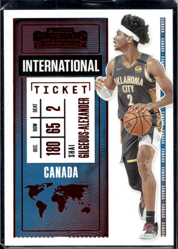 2020-21 Panini Contenders #13 Shai Gilgeous-Alexander International Ticket Red