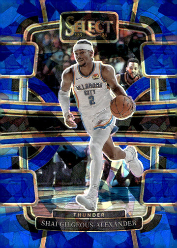 2023-24 Panini Select #57 Shai Gilgeous-Alexander Blue Cracked Ice Prizms