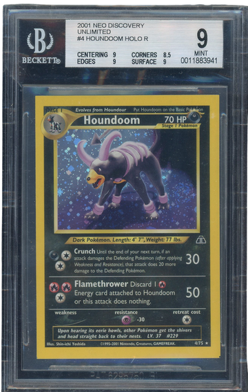 BGS 9 Houndoom Holo R Neo Discovery Square Cut