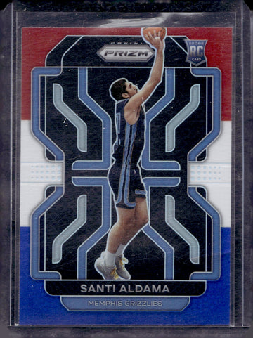 2021-22 Panini Prizm #276 Santi Aldama Red White and Blue