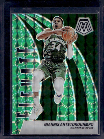 2023-24 Panini Mosaic #12 Giannis Antetokounmpo Elevate Mosaic Green
