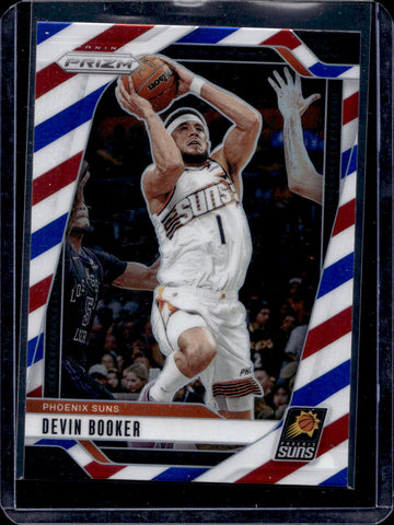 2024-25 Panini Prizm #8 Devin Booker Prizms Red White and Blue