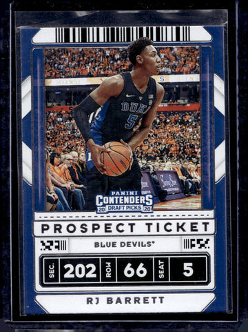 2020 Panini Contenders Draft Picks #12 RJ Barrett