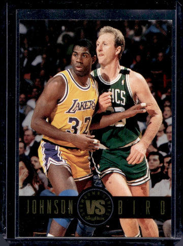 1993-94 SkyBox Premium #SS12 Magic Johnson / Larry Bird Showdown Series